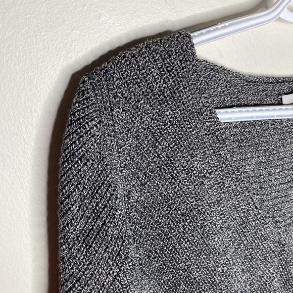 Tome NYC Crossover wrap sweater in heathered grey merino wool blend size M - Picture 9 of 16